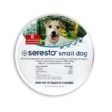 קולר סרסטו נגד פרעושים וקרציות לכלבים קטנים עד 8 ק”ג Seresto Flea & Tick Collar