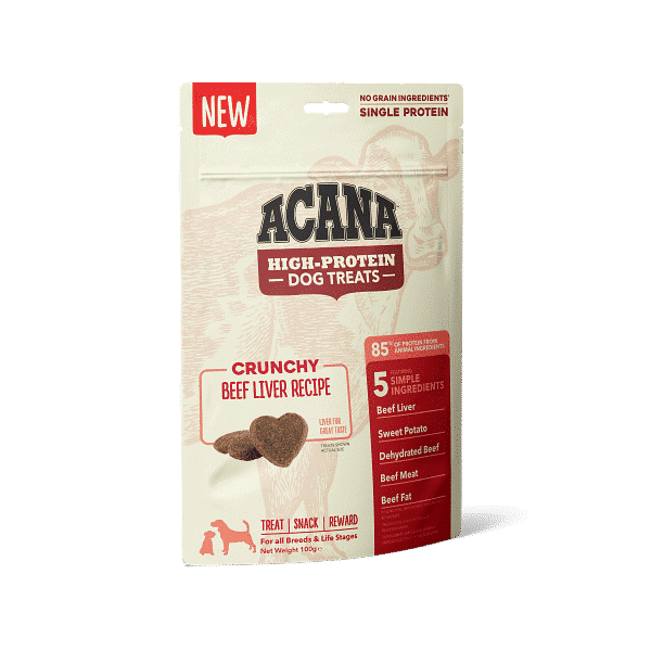 אקאנה קראנצ’י כבד בקר חטיף לכלב 100 גרם