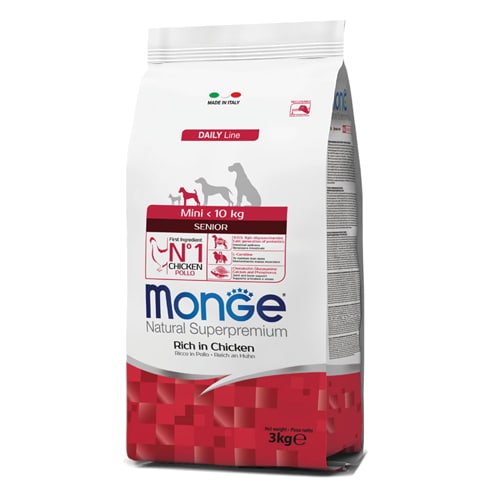 מונג’ עוף ואורז מזון לכלב מבוגר מגזע קטן MONGE