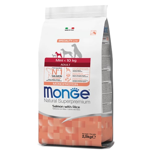 Mono Salmon and rice for a dog mature from a small race monge