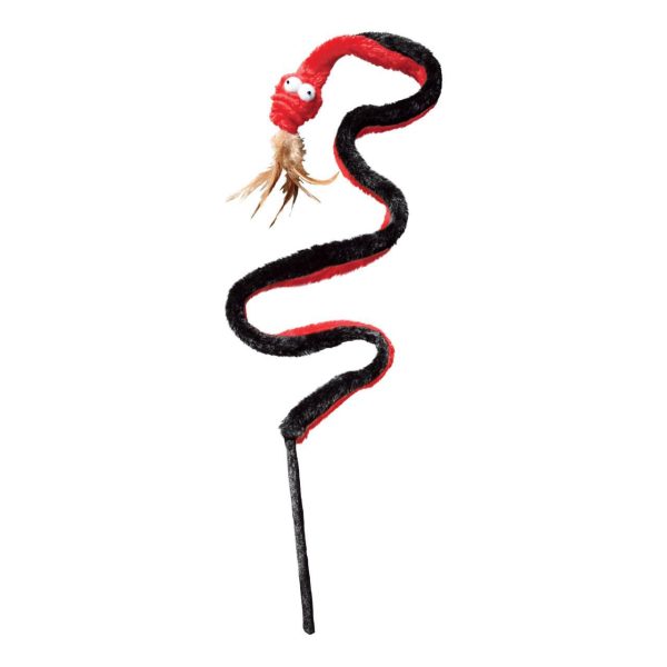 קונג אקטיב קטניפ חכה לחתול עם צעצוע נחש ונוצה בקצה KONG