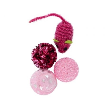 פאוויז מארז 4 צעצועים לחתול ורוד