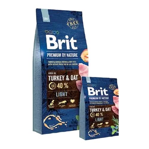 בריט עוף לייט מזון לכלב בוגר 15 ק”ג