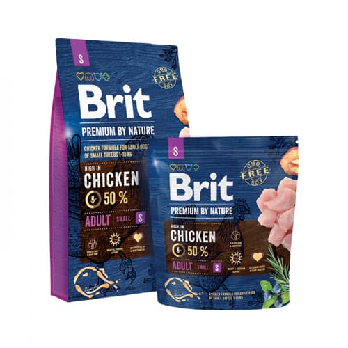 בריט עוף מזון לכלב בוגר מגזע קטן 8 ק”ג