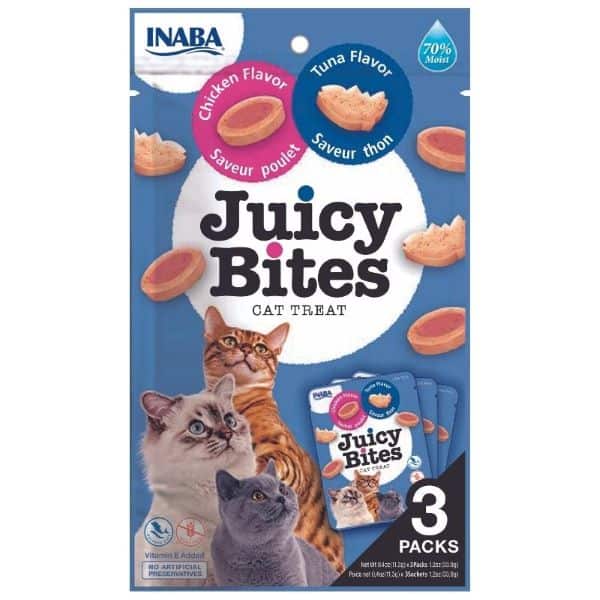 אינאבה ג’וסי בייטס עוף וטונה לחתול