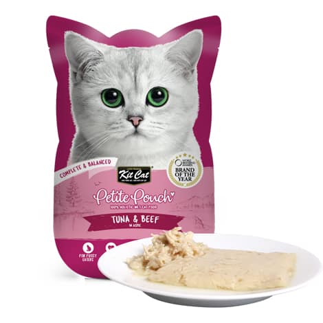 קיטקט פטיט פאוץ’ מזון רטוב בקר וטונה מעדן לחתול 70 גרם