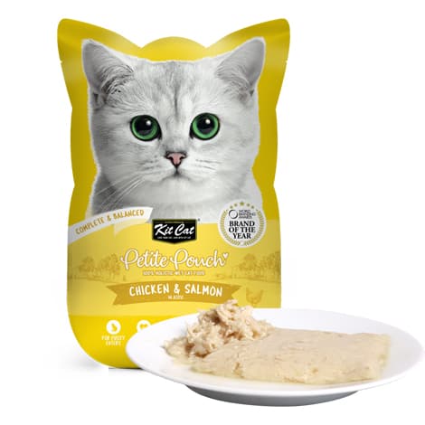 קיטקט פטיט עוף וסלמון מעדן לחתול 70 גרם
