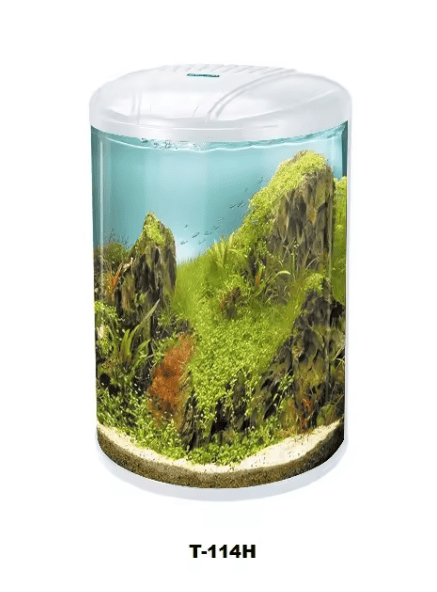 סובו אקווריום לבן חצי צילינדר 60 ליטר SOBO T-114H עם שולחן וציוד