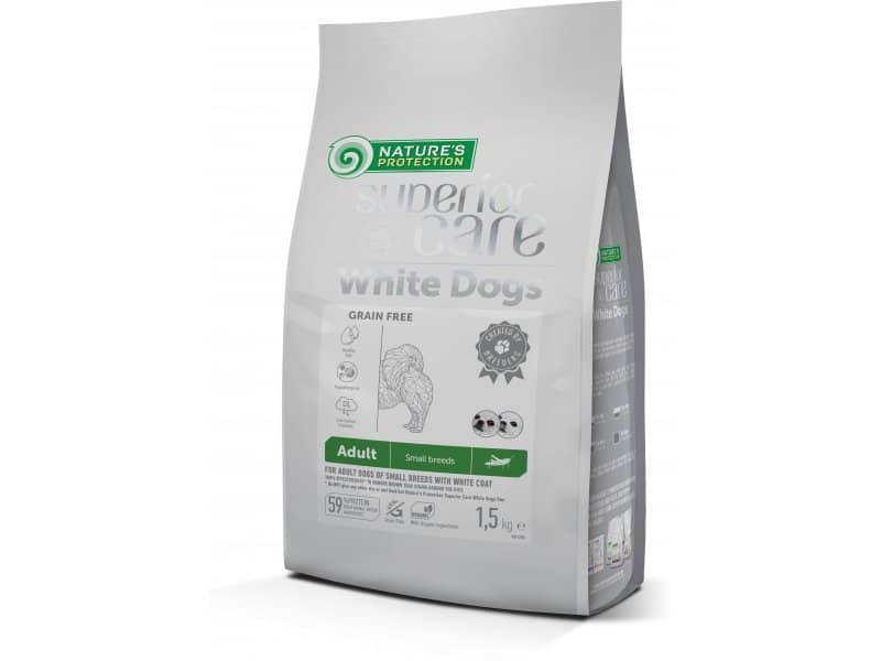 נייצ'רס פרוטקשן מזון לכלבים לבנים בוגרים מגזע קטן עם חלבון חרקים, 1.5 ק"ג