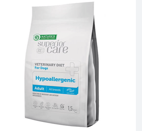 נייצ'רס פרוטקשן מזון רפואי ייעודי היפואלרגני ללא דגנים עם חלבון חרקים לכלב בוגר