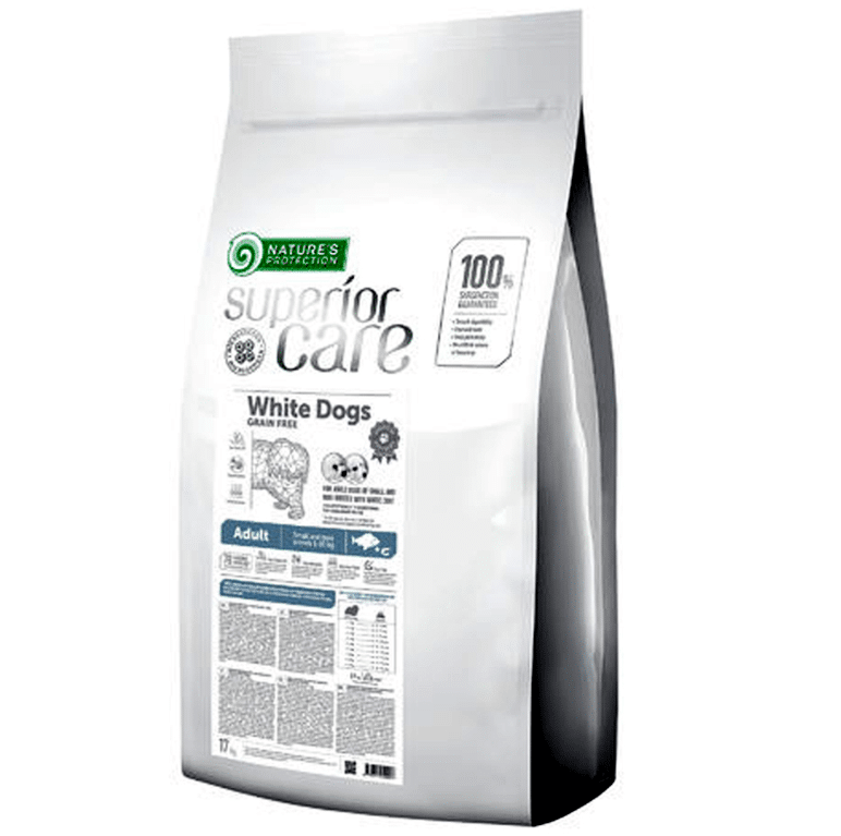 נייצ'רס פרוטקשן מזון לכלבים לבנים בוגרים גזע קטן טעם דגים לבנים