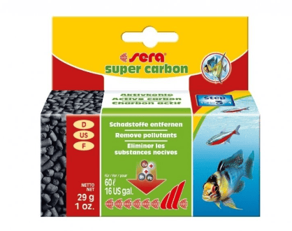 סרה סופר קרבון פחם פעיל לפילטר פנימי לאקווריום 29 גרם